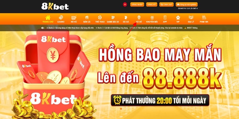 Thông tin về sảnh xổ số 8KBET